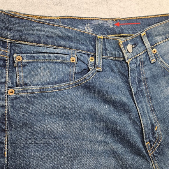 NWT Levis 505 Reg Straight Jeans Dark Wash Mens 34x32 Whiskering RARE One-R Tab - Picture 11 of 11